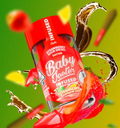 BABY JEETER | STRAWBERRY SOUR DIESEL | INFUSED PRE-ROLLS | 5 x 0.5G | 2.5G | SATIVA