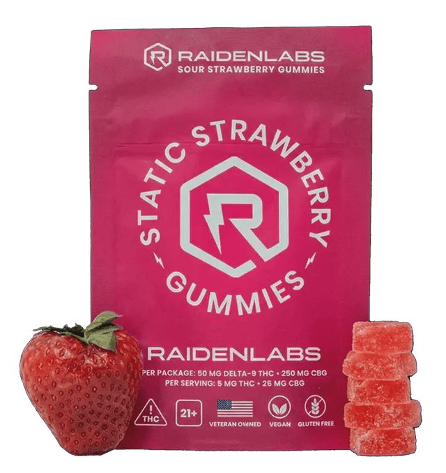 Focus Gummies - Static Strawberry - 5mg THC 25mg CBG - 10 servings