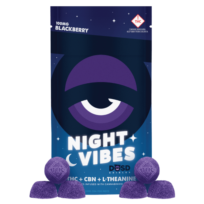 **NIGHT VIBES BLUE RASPBERRY 10:1 THC:CBN NANO BITES