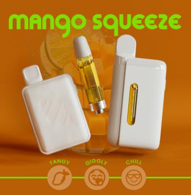 **MANGO SQUEEZE TWIST - 1G DISTILLATE CARTRIDGE at Herbal Wellness Marijuana Dispensary