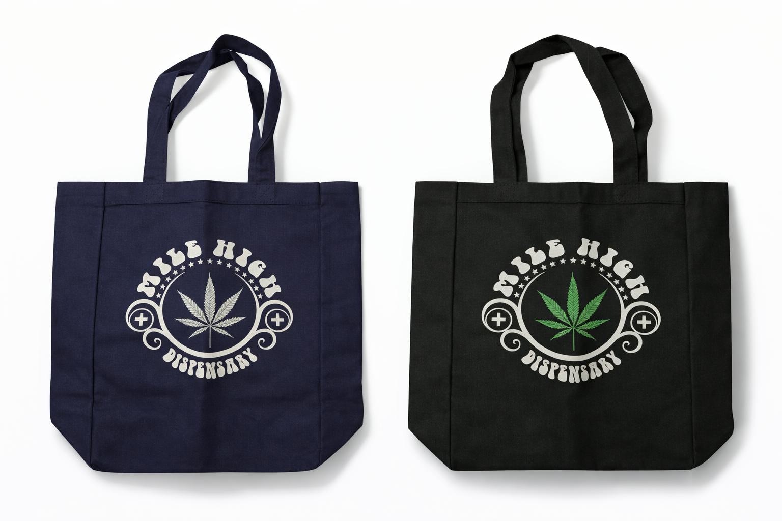 MHD FABRIC BAGS - BLK/NAVY BLUE $15.00