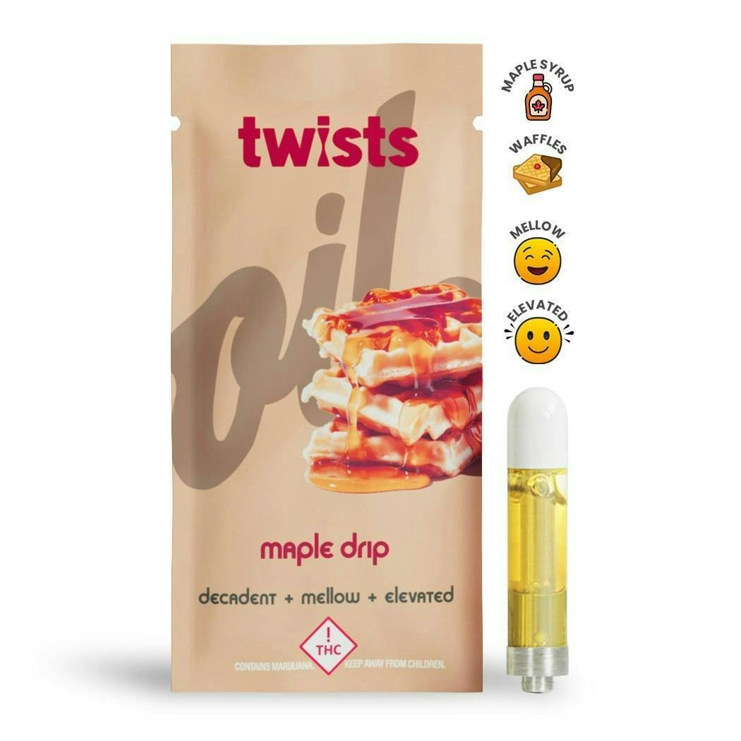 Maple Drip Twist - 1g Distillate Cart at Herbal Wellness Marijuana Dispensary