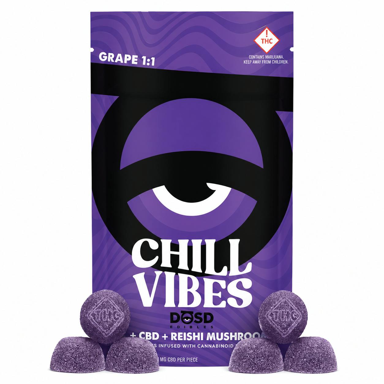 GRAPE CHILL VIBES 1:1 - 100MG NANO BITES