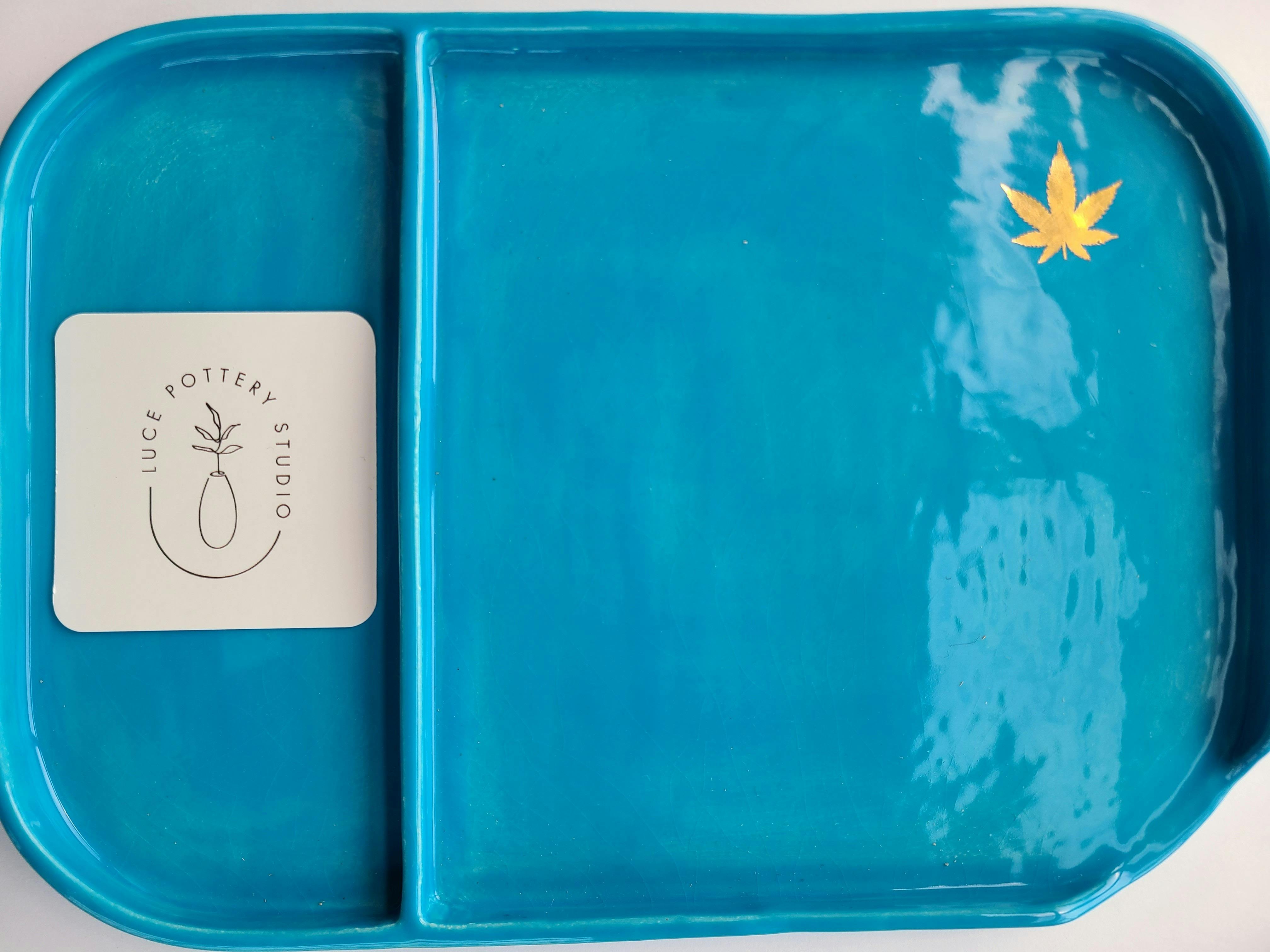 Luce Pottery Rolling Tray - Sky Blue