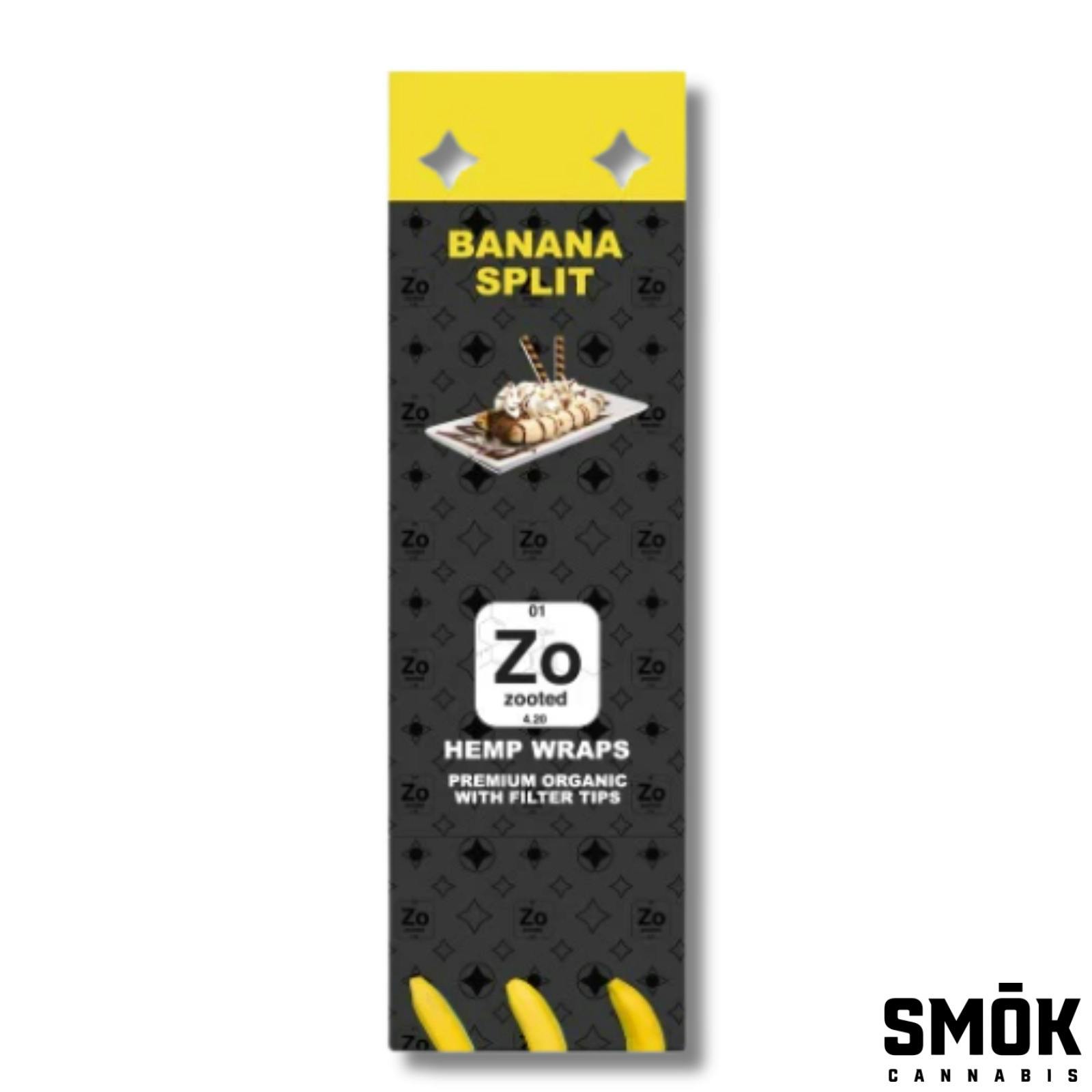 Zooted Hemp Wraps Banana Split 2pk