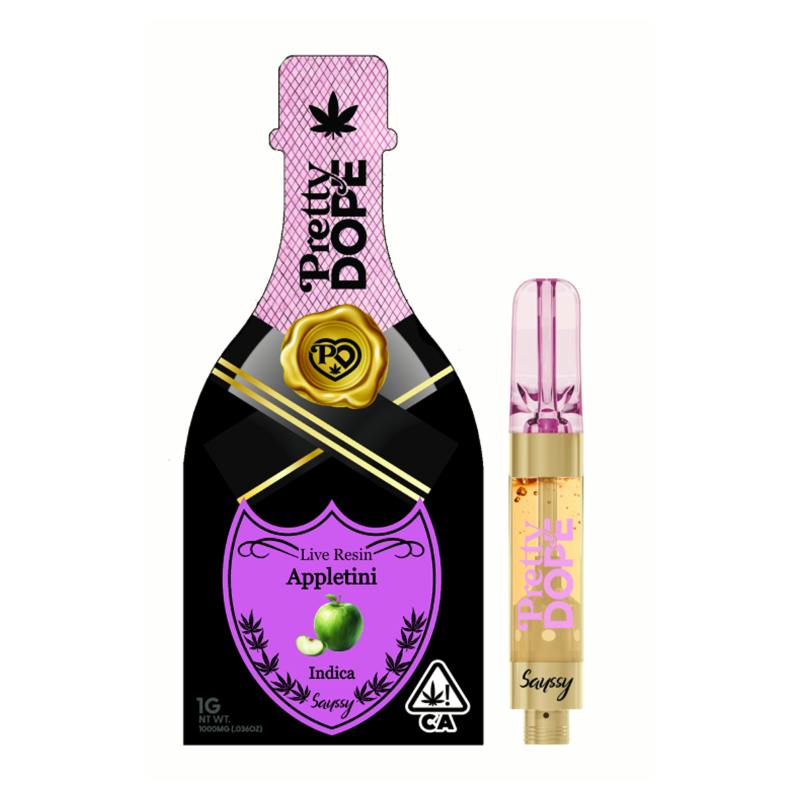 Appletini Live Resin Vape - Indica - 1g by Pretty Dope