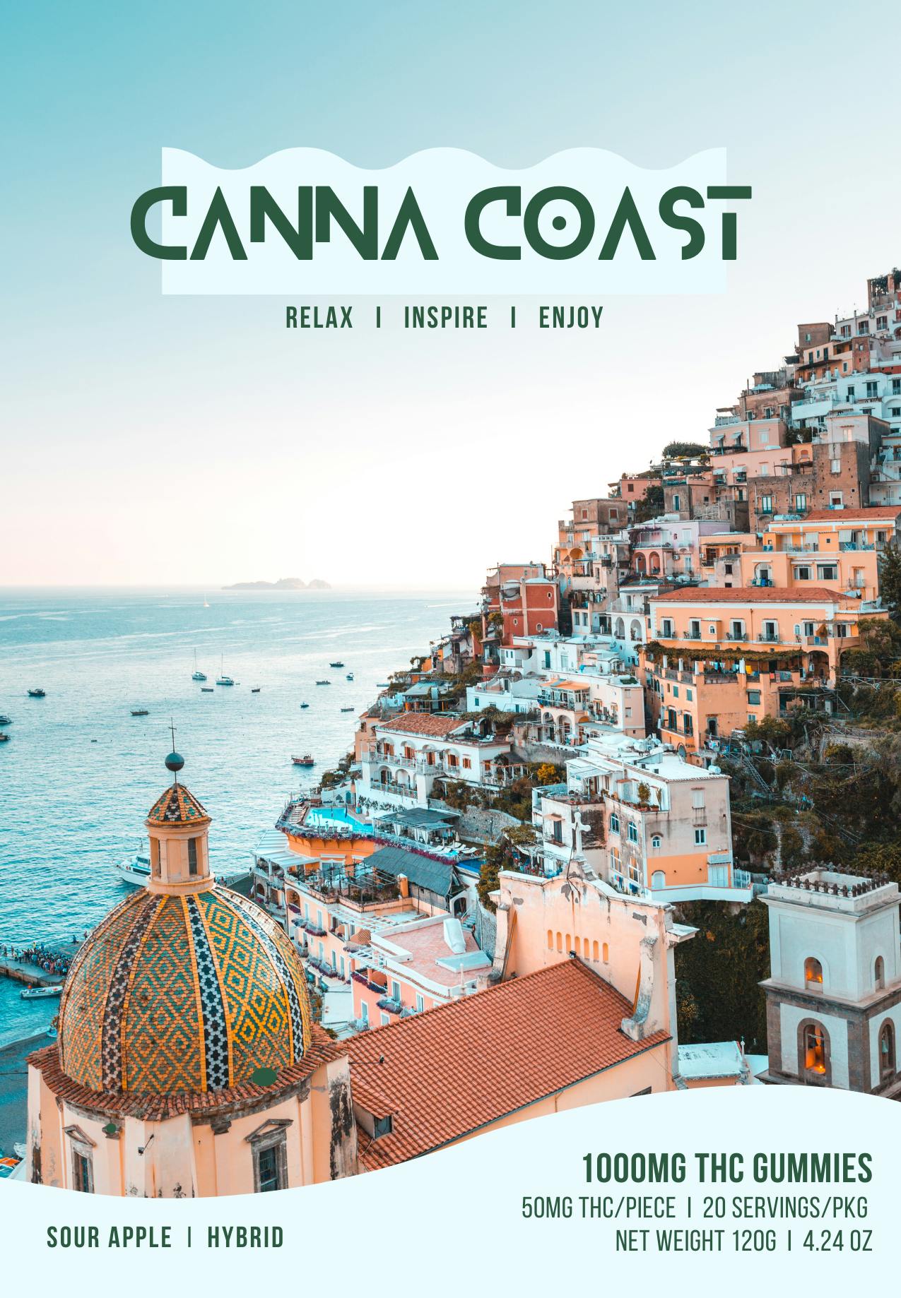 Canna Coast 1000mg Gummies Sour Apple