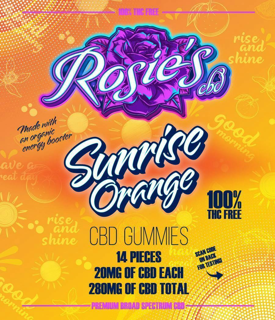 Rosie's CBD Gummies 280mg Sunrise Orange