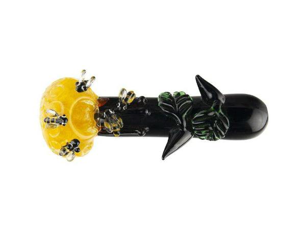 Glass Hand Pipe - 5" - Beehive