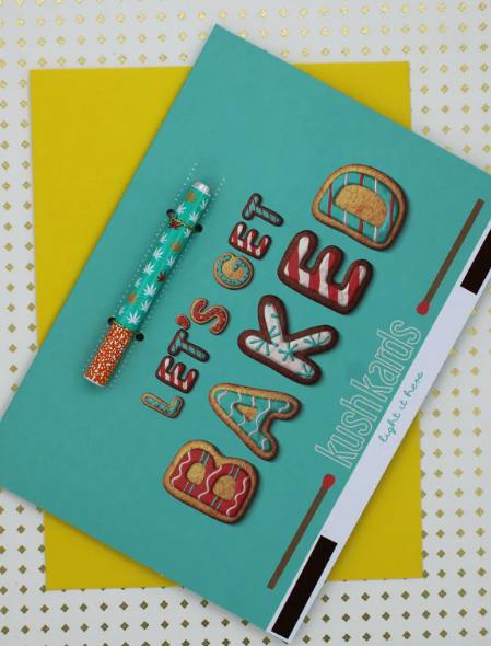 Lets Get Baked - One Hitter Greeting Cards - KushKards at Healing Harvest Dispensary