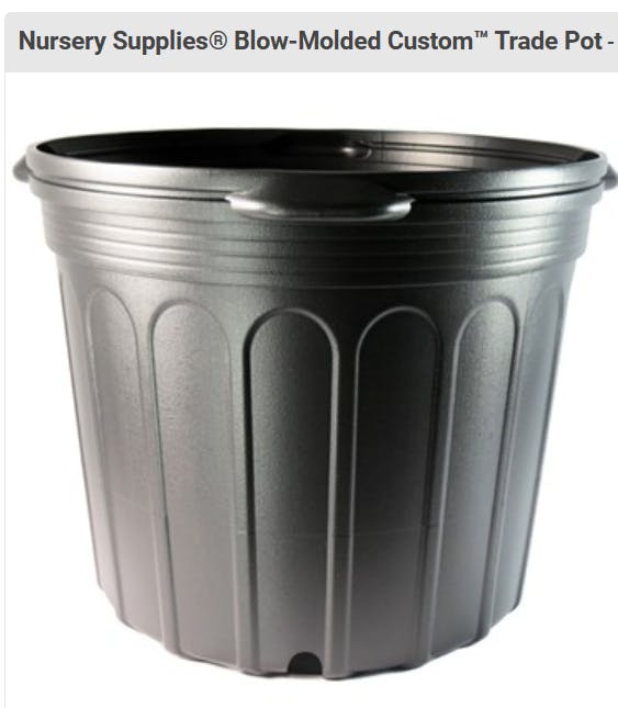 5.17gal Custom Trade Pot Black - Round - 14in D x 9.875in H at Healing Harvest Dispensary