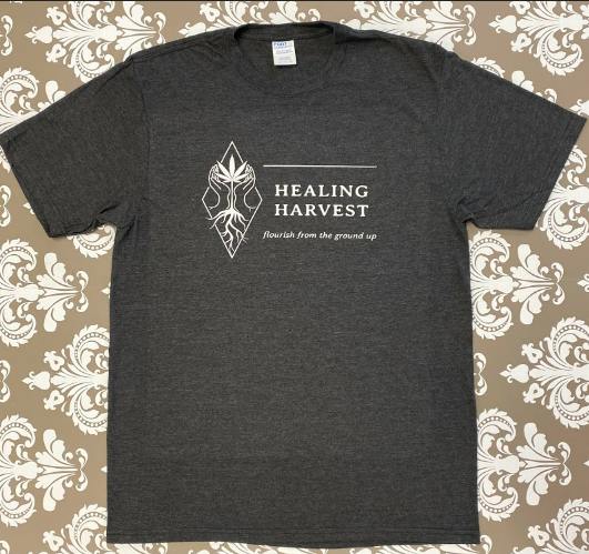 Healing Harvest Logo T-shirt - Black Heather - Large
