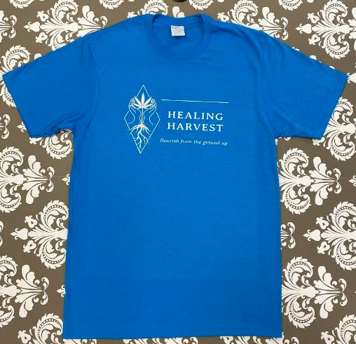 Healing Harvest Logo T-shirt - Sapphire Heather - Large