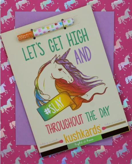 Get High and Slay - One Hitter Greeting Cards - KushKards at Healing Harvest Dispensary