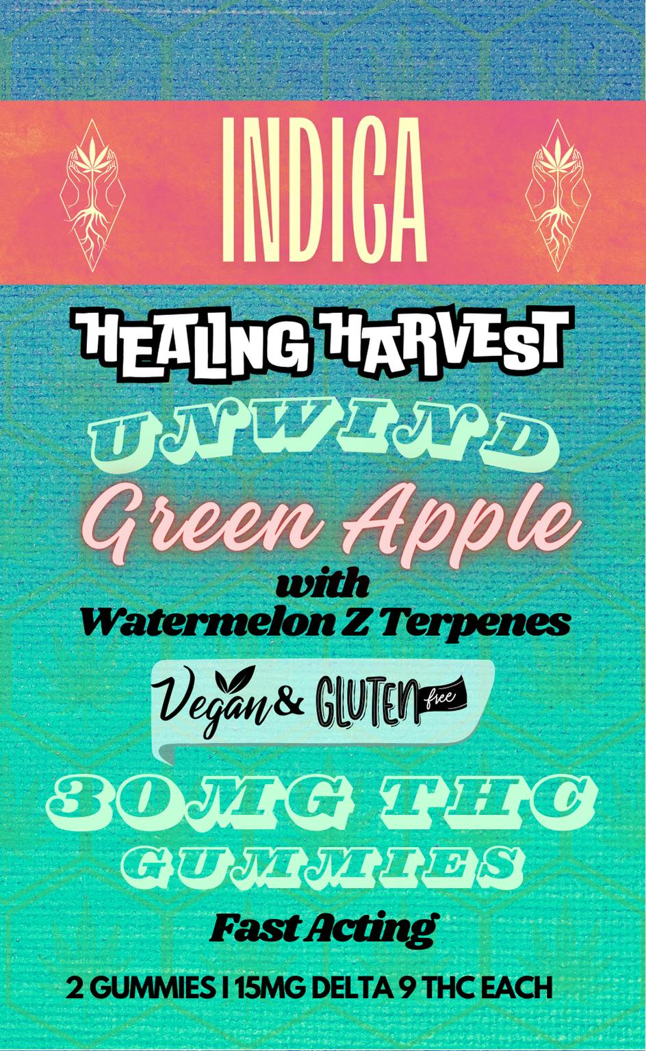 15mg THC Green Apple + Watermelon Z Terpenes Indica Gummy Wheels - 2 Pack - Healing Harvest at Healing Harvest Dispensary
