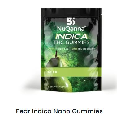 Pear 5mg THC Indica Terpene Infused Gummies - NuQanna