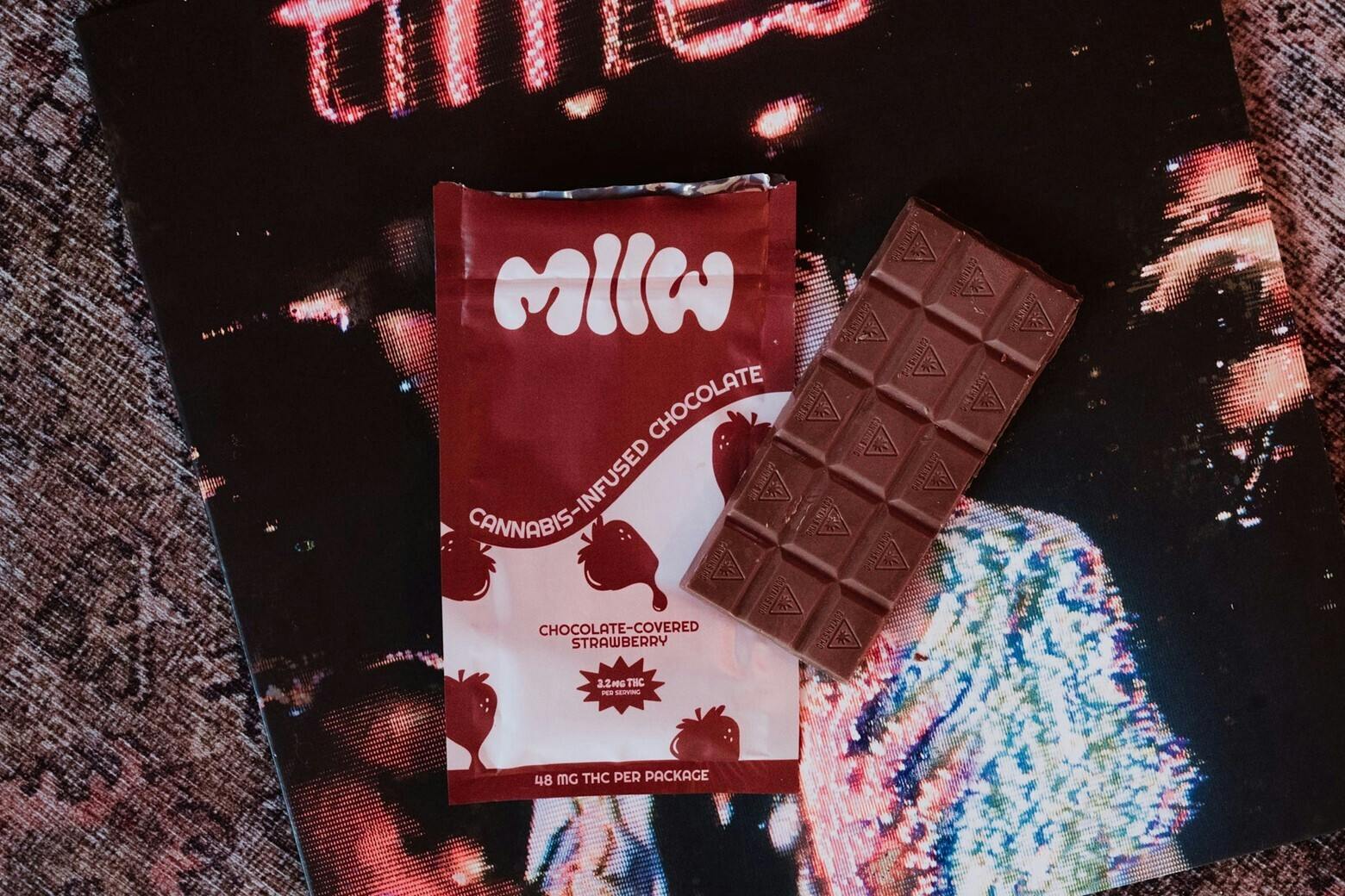 Chocolate Covered Strawberry Mllw 3.2 THC Chocolate Bars - 48mg THC per bar at Healing Harvest Dispensary