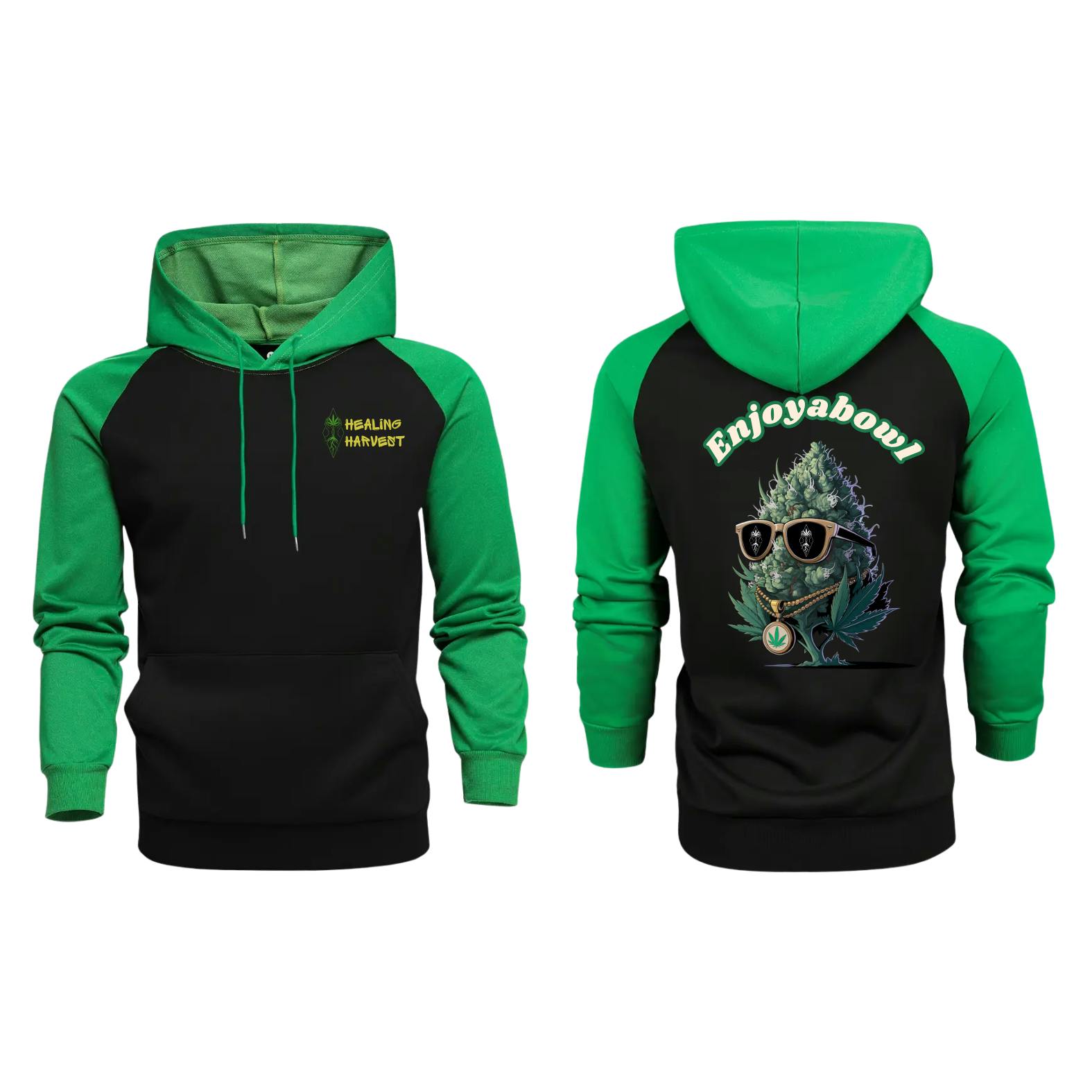 HH Enjoyabowl Hoodie Black/Green - Unisex Medium