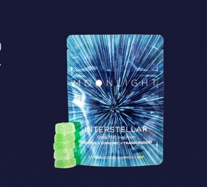 Interstellar Kiwi 10mg LIVE ROSIN Gummies - Moonlight Cannabis at Healing Harvest Dispensary
