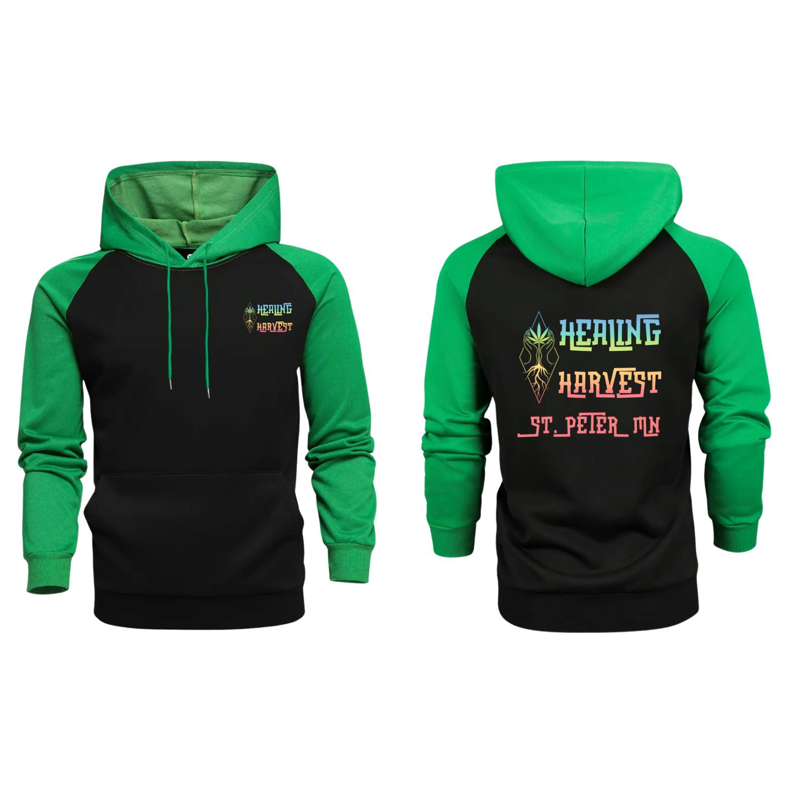 HH Hoodie Black/Green - Unisex XLarge
