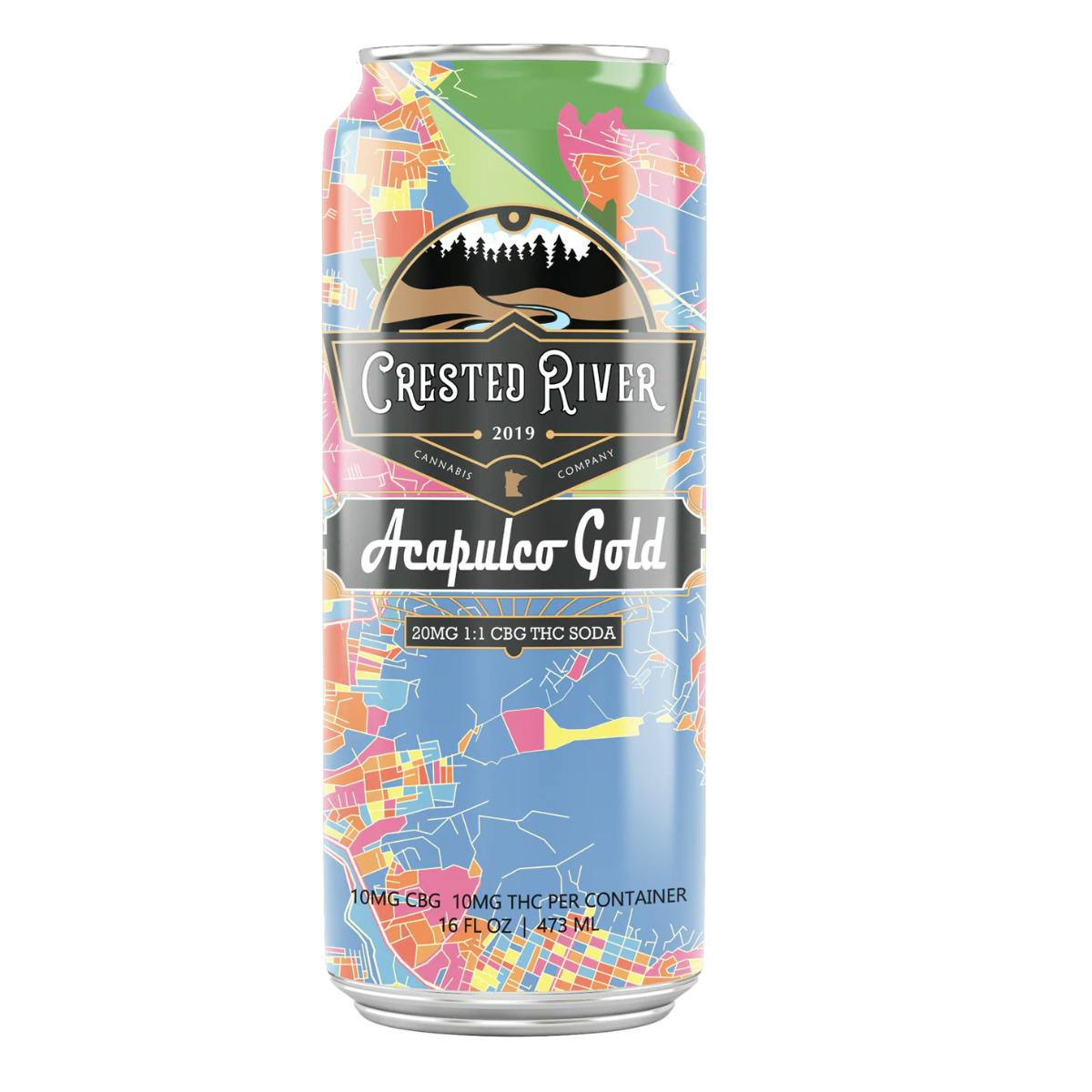 Acapulco Gold Soda 10mg THC + 10mg CBG - Crested River