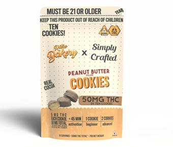 Peanut Butter 5mg THC Infused Cookies - 10 Pack - Retro Bakery