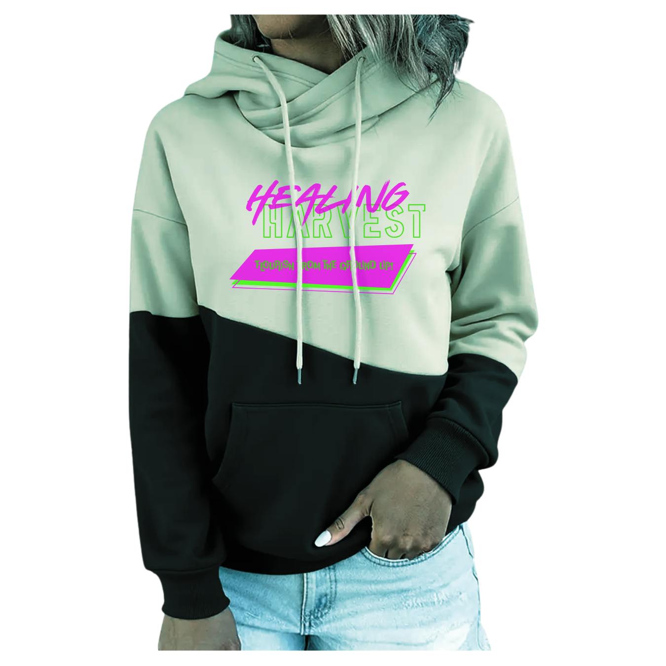 HH Throwback Hoodie Green/Black - Womens Medium