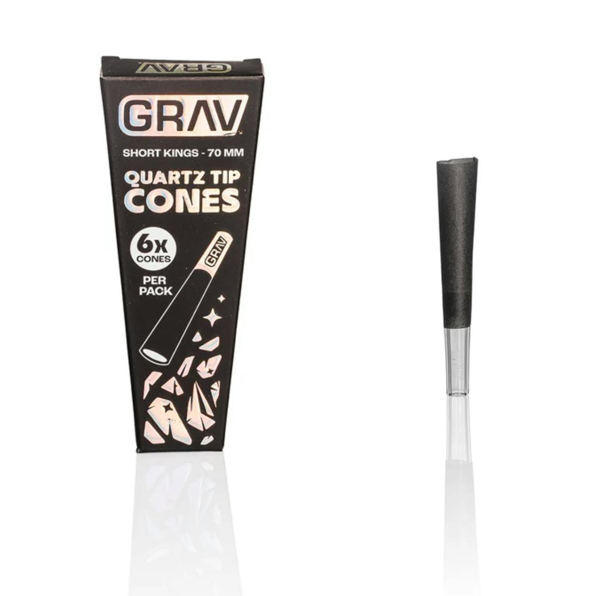 70mm Short King Cones w/ Glass Tip - 6 Pack - GRAV at Healing Harvest Dispensary