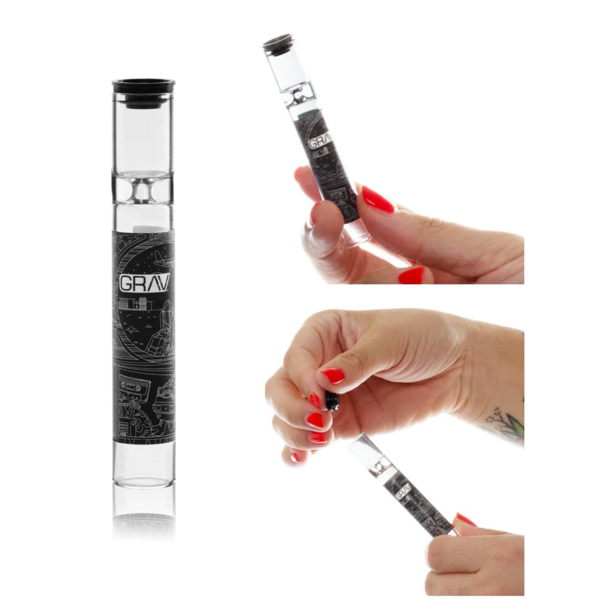12mm Capped Taster Glass One Hitter - GRAV at Healing Harvest Dispensary