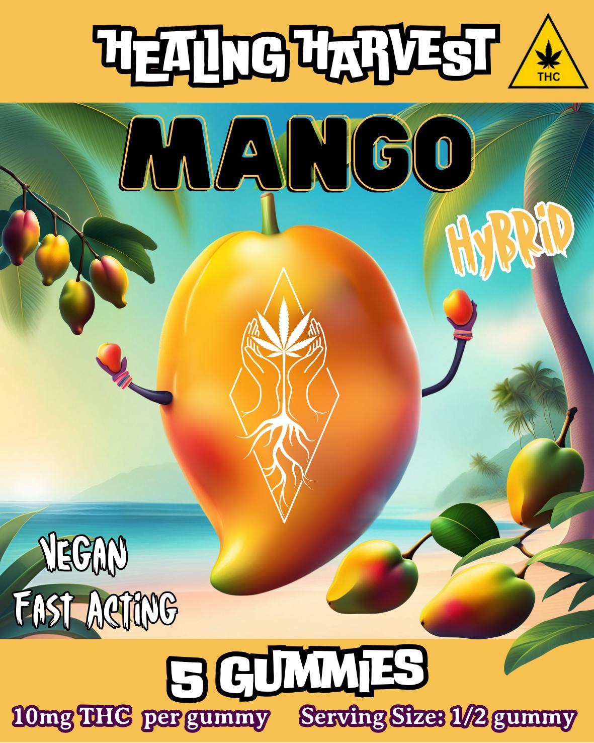 Mango 10mg Hybrid Nano THC Gummies - 5 Pack - Healing Harvest at Healing Harvest Dispensary