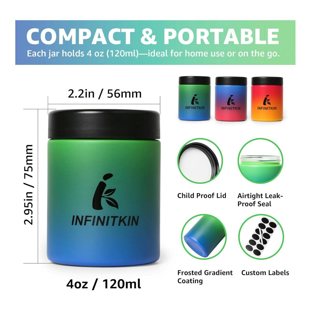 4oz Glass Storage Jar at Healing Harvest Dispensary