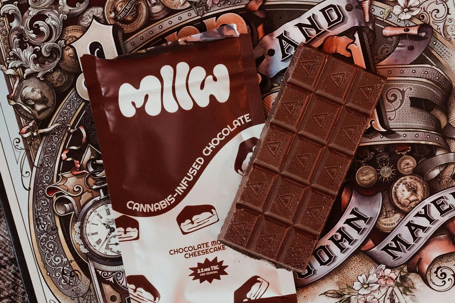 Chocolate Mousse Cheesecake 3.2mg/48mg THC chocolate bar - Mllw at Healing Harvest Dispensary
