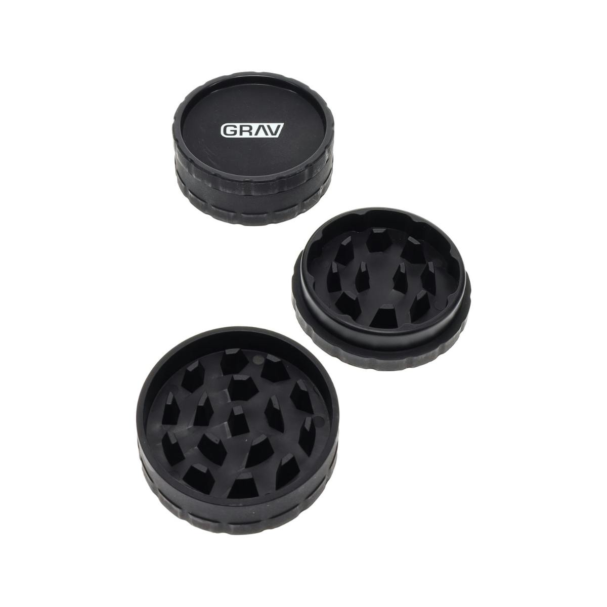 2.5" Hemp Plastic 2 Part Grinder - GRAV at Healing Harvest Dispensary