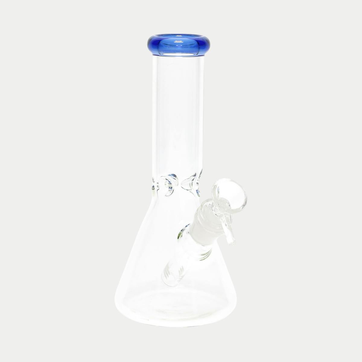 8" Blue Rim Glass on Glass Beaker Water Pipe