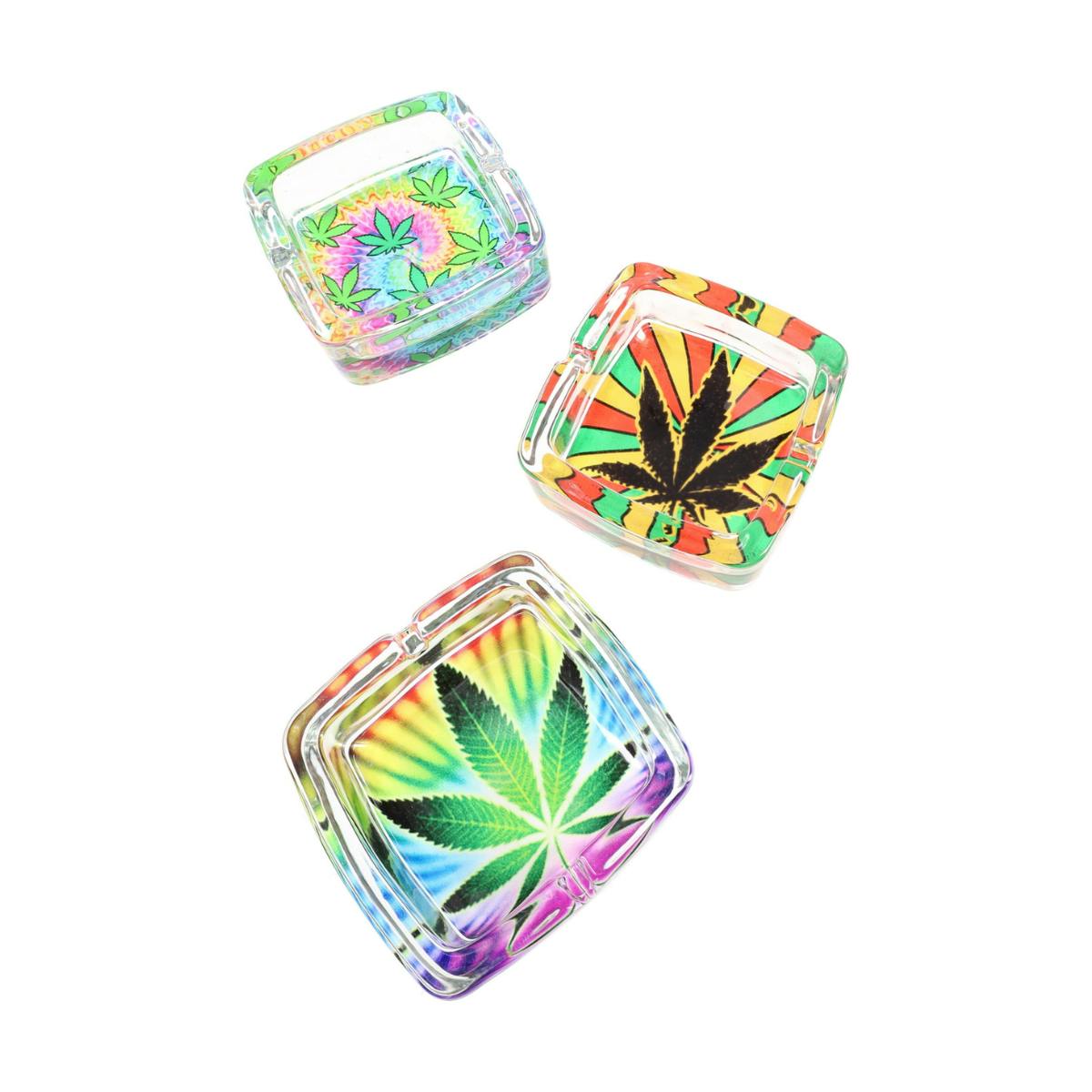 3.5″ Square Glass Ashtray, Pop Designs at Healing Harvest Dispensary