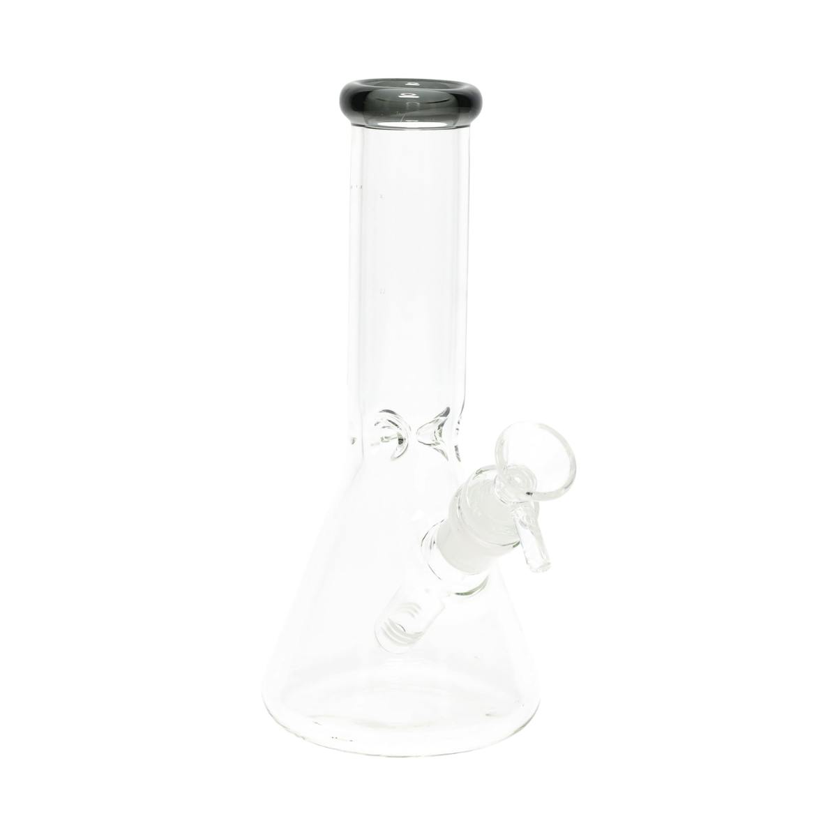 8" Transparent Black Rim Glass on Glass Beaker Water Pipe