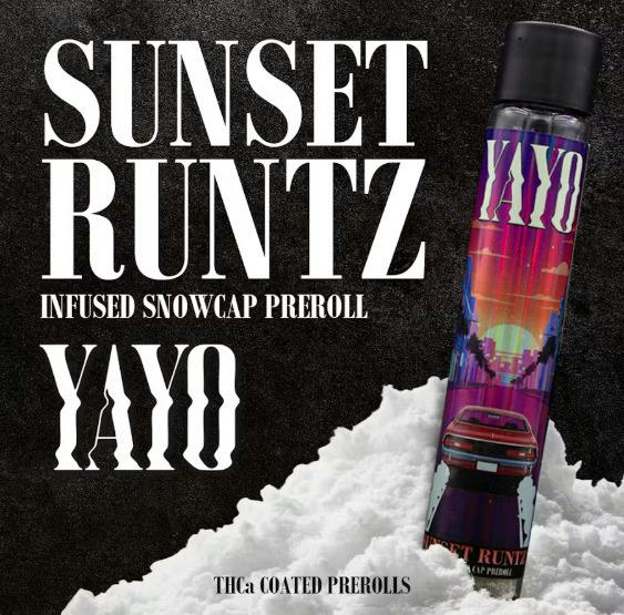 YAYO | SUNSET RUNTZ - SNOWCAP INFUSED PRE ROLL | 1.25G | INDICA