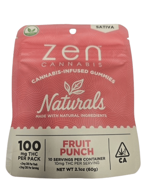 ZEN NATURALS FRUIT PUNCH SATIVA 10PC - 100 mg