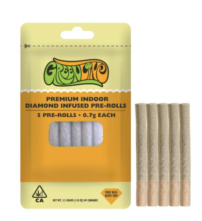 GREENLINE TANGERINE DREAM INFUSED 5PK PREROLLS - 3.5 g - 5 Pack