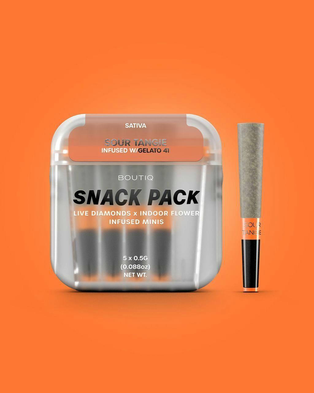 Boutiq Sour Tangie x Gelato 41 Infused Preroll Pack 5 Pack | 2.5g