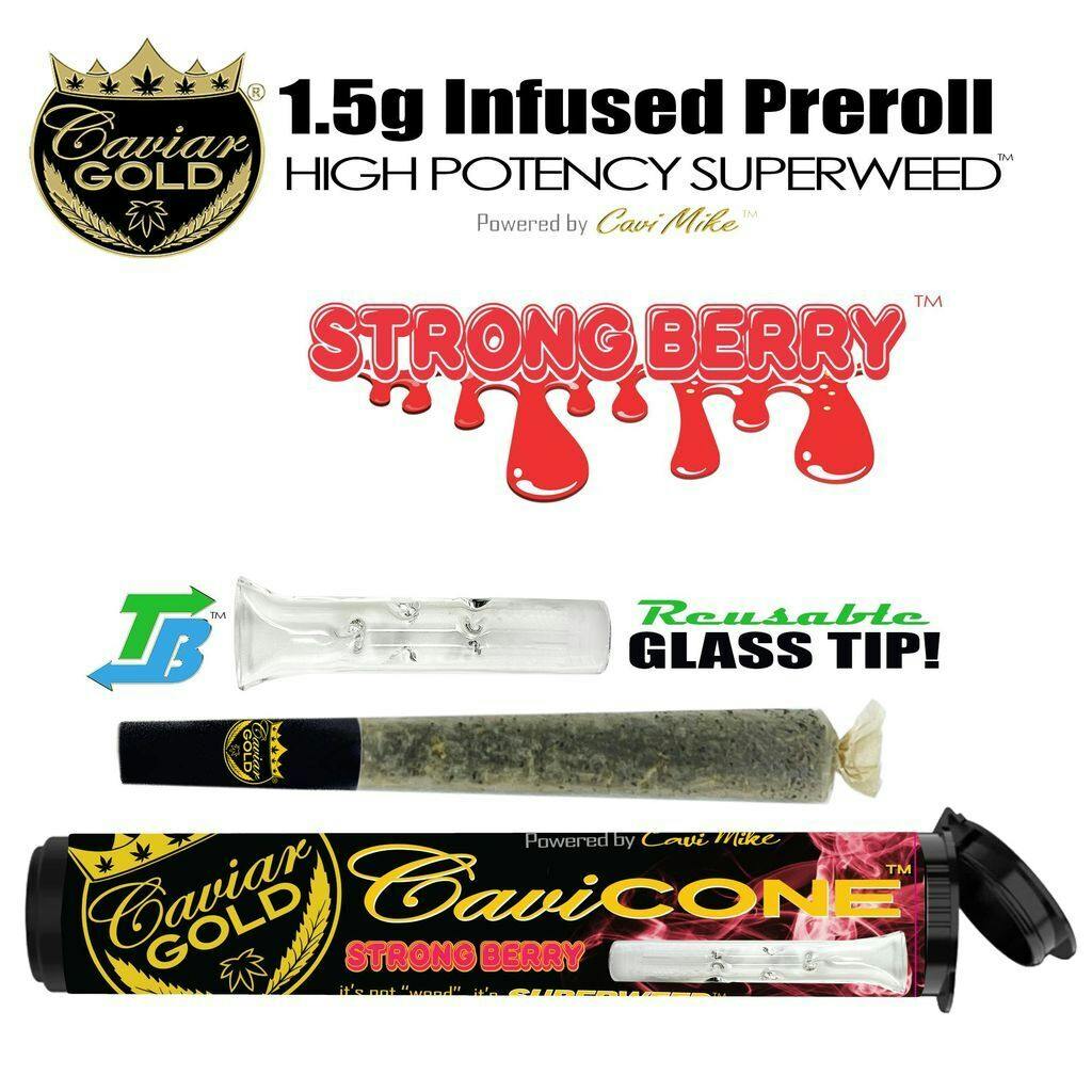Caviar Gold Strong Berry Infused Preroll Joint Single | 1.5g