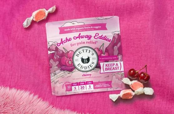 Ache Away Eddies (Keep a Breast) Cherry Fruit Chew 100mg (10-Pack | 10mg Each)