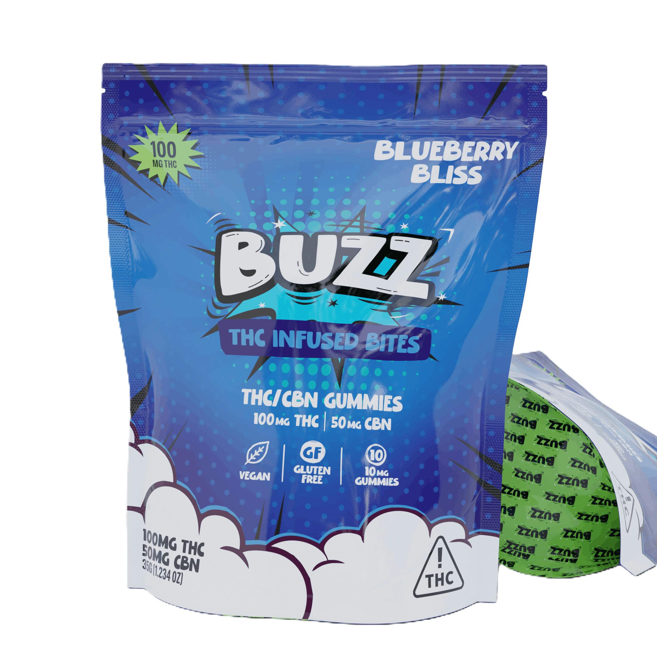 Buzz - Blueberry Bliss 2:1 Gummies (100MG)