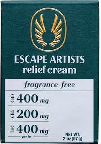 Escape Artist - 2:1:1 Fragrance Free Relief Cream (400MG)