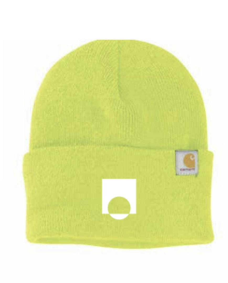 ECC Logo Carhartt Beanie - Brite Lime/White Logo