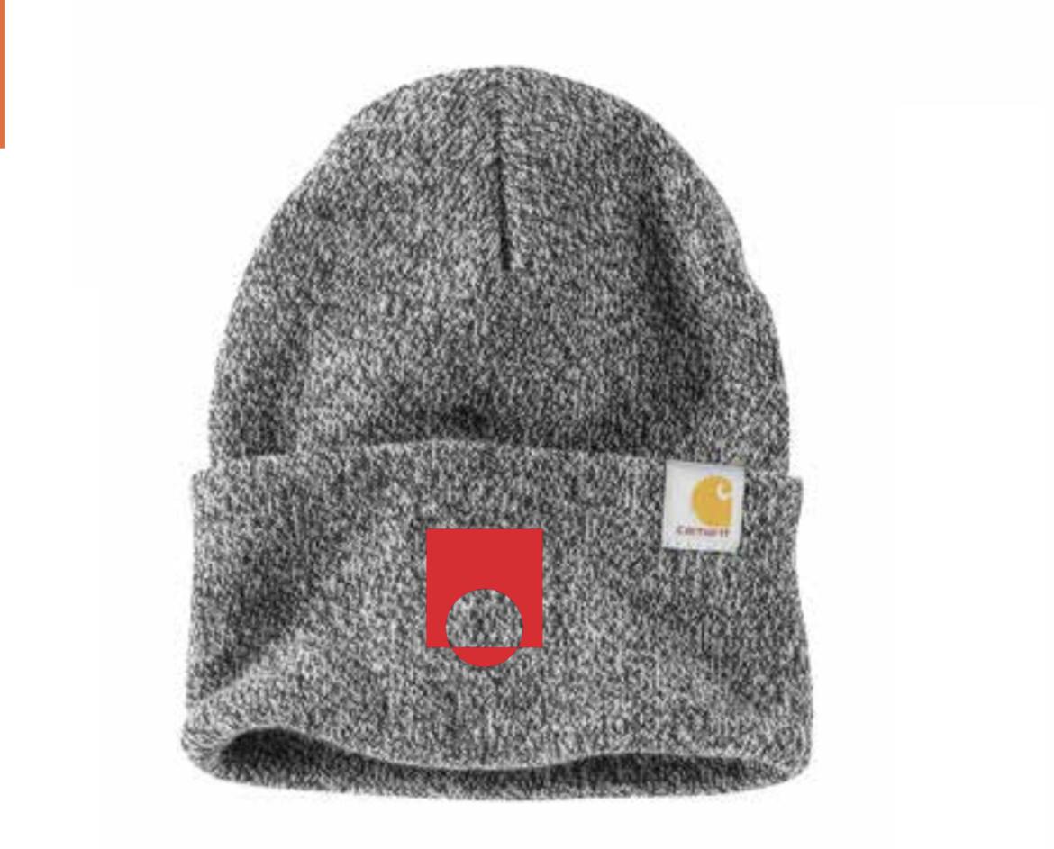 ECC Logo Carhartt Beanie - Black/White/Red Logo