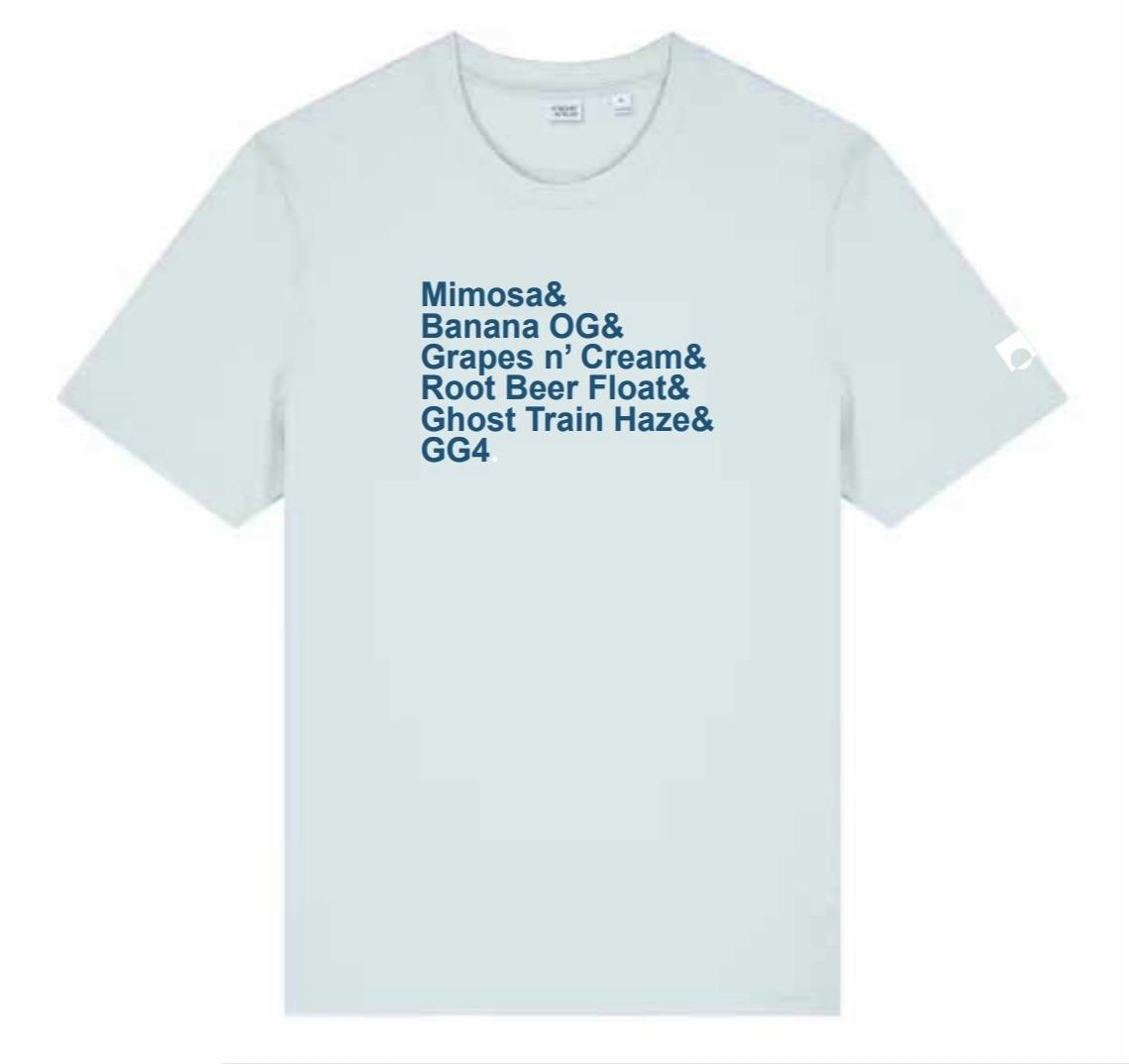 ECC Classic Strain Names T-Shirt (Blue Ice) - 3X