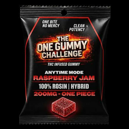 One Gummy Challenge | Raspberry Jam | 200MG High Tolerance 100% Rosin Single Gummy