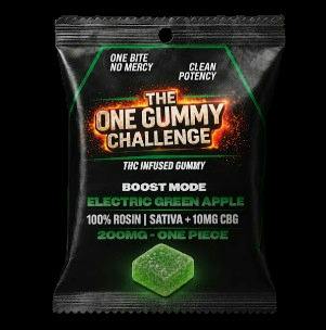 One Gummy Challenge | Electric Green Apple | 200MG/10MG CBG High Tolerance 100% Rosin Single Gummy
