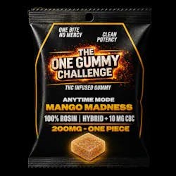 One Gummy Challenge | Mango Madness | 200MG/10MG CBC High Tolerance 100% Rosin Single Gummy